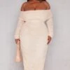 Plus Nude Mesh Bardot Long Sleeve Midi Dress -Goremje Style a29a65ecaaefa287675c5a9e13c048b6931b41d5 cnd2494 1