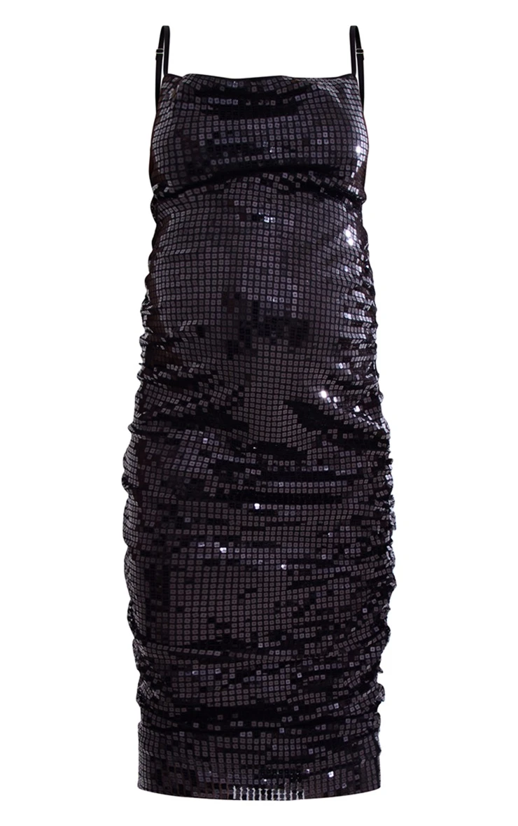 Maternity Black Sequin Cowl Neck Dress 7 Maternity Black Sequin Cowl Neck Dress - Image 5