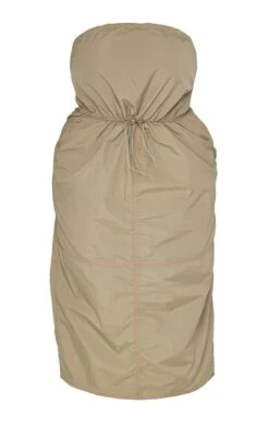 Plus Khaki Seam Detail Nylon Bandeau Midi Dress -Goremje Style a577a27254dddf55d73541c4059cf1c2c02e82e6 cnc7379 5