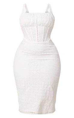 Plus White Broderie Anglaise Corset Midi Dress -Goremje Style a61793cda9fcf112dc8c038ab8a9fa3c804fdced cmw4107 6