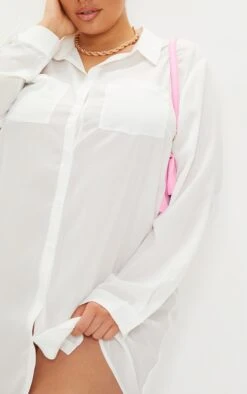 Plus White Plain Shirt Dress -Goremje Style a64c3a1c09d0addc44a95c5cc14737155195049c cmn9766 4