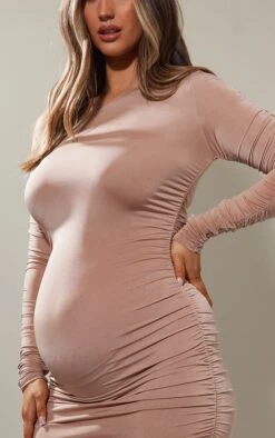 Maternity Stone Ruched One Shoulder Midaxi Dress 10 Maternity Stone Ruched One Shoulder Midaxi Dress -Goremje Style a67c57946b0a323ef032e2bc1ab9584c96b79080 cnb6517 4