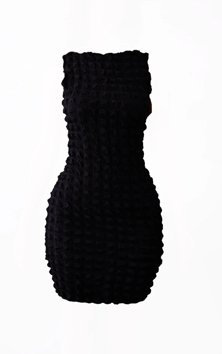 Petite Black Bubble Jersey Sleeveless Mini Dress 7 Petite Black Bubble Jersey Sleeveless Mini Dress - Image 5