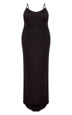 Plus Black Acetate Slinky Strappy Low Back Maxi Dress -Goremje Style a6fd18dd504544ed7a2b29b308665419ee6968fd cnd9822 5
