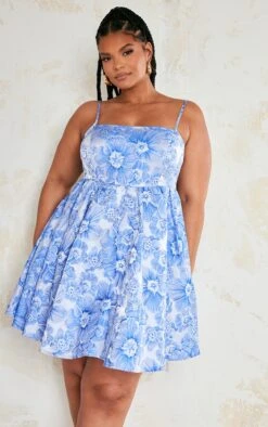 Plus Blue Jacquard Shift Dress -Goremje Style a7bac4213aa06a6945cac31a3880399832cef22f cne0796 3