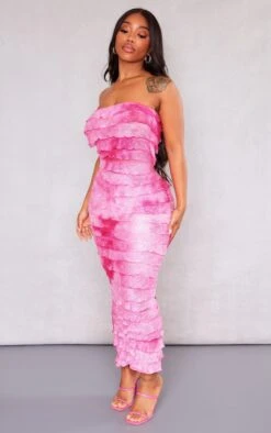 Shape Hot Pink Ombre Frill Edge Bandeau Maxi Dress -Goremje Style a86f5764f51f9d39ac31e25e7e3bc7a37509f3e3 cne3548 3