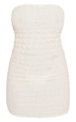 Shape White Textured Bandeau Bodycon Dress -Goremje Style a87c5f2d68121748830001189fe5d24e25f5f691 cmy8026 6