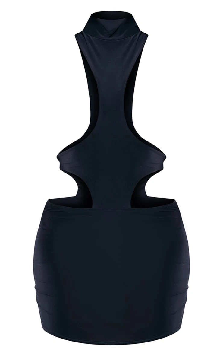 Shape Black Slinky Extreme Cut Out Bralette Mini Dress 7 Shape Black Slinky Extreme Cut Out Bralette Mini Dress - Image 5