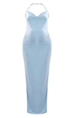 Maternity Blue Cowl Neck Maxi Dress -Goremje Style a9937b90f2300a3e8c61c422c8d1819aa9d4fe10 cne2241 5