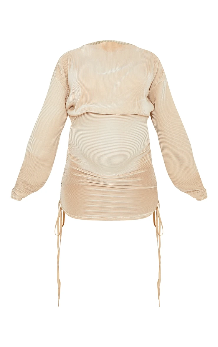 Maternity Stone Plisse Bodycon Mini Dress 7 Maternity Stone Plisse Bodycon Mini Dress - Image 5