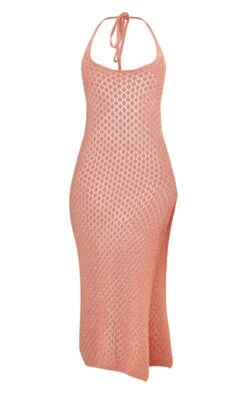 Tall Light Brown Halterneck Crochet Maxi Dress -Goremje Style aa1bdc321baebe3eb2facbe7c20ffb861a5dd331 cne8209 5