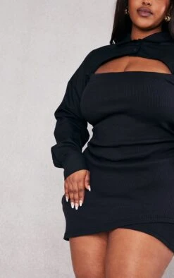 Plus Black Cut Out Shirt Detail Bodycon Dress -Goremje Style aa30682f81c869c663c20919b625002571417fd0 cnc5253 4