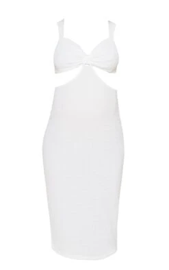Maternity Cream Crinkle Cut Out Midi Dress -Goremje Style aba3c74f15433eab44d98201fb51995851354646 cmw5806 6
