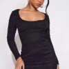 Petite Black Textured Scoop Neck Long Sleeve Bodycon Dress 1 Petite Black Textured Scoop Neck Long Sleeve Bodycon Dress -Goremje Style abcd4a74b2d58d1a4102f19bd761523ae6fc21ff cnd4344 1