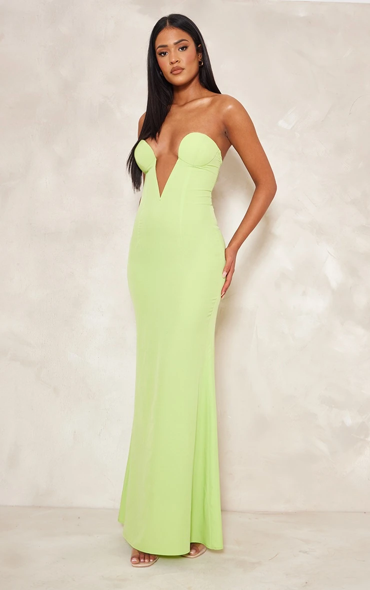 Tall Lime Plunge Maxi Dress 5 Tall Lime Plunge Maxi Dress - Image 3