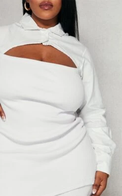 Plus White Cut Out Shirt Detail Bodycon Dress -Goremje Style addb2775a7159fb76eaace04d3cd80f04a33e6b3 cnc5252 4