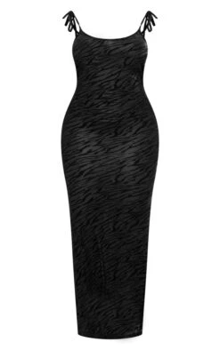Shape Black Devore Tie Detail Maxi Dress -Goremje Style ade6b379d7d7c57b01d82868781291341233ee75 cne0467 5