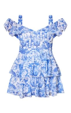 Petite Blue Chiffon Oriental Print Frilled Mini Dress -Goremje Style adee47a84893b4903d7d06f5c93046b92ec3db78 cnd3288 5