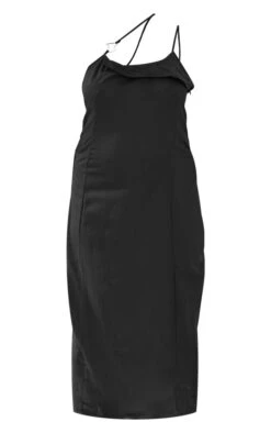 Plus Black Linen Look Asymmetric Strap Midi Dress -Goremje Style b172efd4f7cfea0530bfabd94fef738c12acfcd2 cnd4925 5