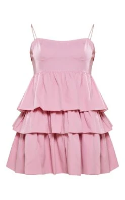 Petite Candy Pink Strappy Layered Frill Mini Dress -Goremje Style b474ca0c399e9c717aa2b479d1f08c01ca4a7d94 cnd0133 5