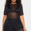 Plus Black Mesh T Shirt Dress