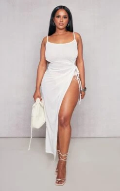 Shape White Sheer Mesh Cut Out Side Maxi Dress -Goremje Style b6aae1fa0a5a6510e9b4cc3305542a11eab76593 cne3644 3