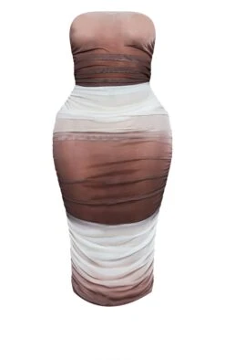 Shape Brown Ombre Mesh Ruched Midaxi Dress -Goremje Style bbefe8b0300373be919972a567d84f4dd6a7d3b2 cnc1712 5