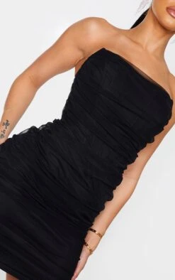 Shape Black Mesh Corset Detail Ruched Bodycon Dress -Goremje Style bec42205ceea098859bc4512d6500e41b5aedaf0 cmo5008 5