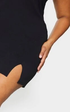 Plus Black 2 In 1 Strappy Split Front Shift Dress -Goremje Style bf5b242d0f5a300e7d451321a267c1b4031cec53 cml2259 5