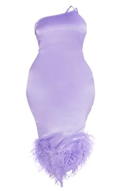 Plus Lilac Satin Feather Trim One Shoulder Midi Dress -Goremje Style c20adff1ca5bc02264c9339e763f969439885f7f cnc9722 5