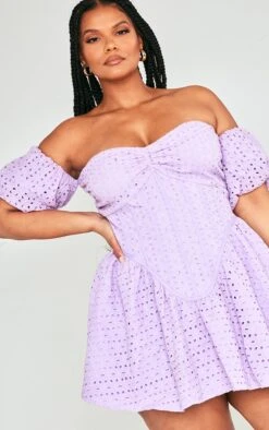 Plus Lilac Broderie Puff Sleeve Shift Dress 10 Plus Lilac Broderie Puff Sleeve Shift Dress -Goremje Style c2429d4844d85e3aaef2edc4c7bc8ce9afaab717 cne0767 4