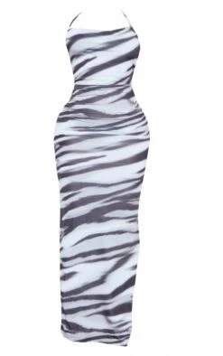 Shape Monochrome Zebra Print Slinky Cowl Neck Maxi Dress -Goremje Style c2cce0fc51b08ff0e52f91f26fc42d21699ad934 cmy6946 6
