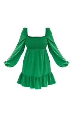 Plus Green Chiffon Shirred Front Shift Dress -Goremje Style c3e988cdb7905f3810dd88a30236b6e608795571 cnd2787 5