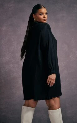 Plus Black Plisse Oversized Shirt Dress 8 Plus Black Plisse Oversized Shirt Dress -Goremje Style c4eecd286374e35e375539ccf9bde05d149dc752 cnc5106 2