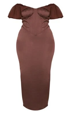 Plus Chocolate Drape Sleeve Corset Midaxi Dress -Goremje Style c5421589b2698d559dfb9c313b13ae3e505dc23e cnd4860 5