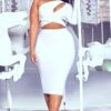 Plus White Cut Out One Shoulder Midi Dress -Goremje Style c555be79b8e25f622096ec3d785451eabe2d917e cmd1978 1