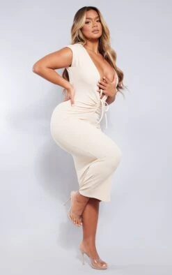 Shape Stone Soft Rib Plunge Ruched Midaxi Dress -Goremje Style c5906dd6d1329e54bb24dea9c252ef5c45a89eb9 cnb7703 3