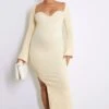 Maternity Cream Long Sleeve Contour Rib Dress -Goremje Style c74b279e8f32ecdefcc59129307cc5c3db5dddd0 cnc9927 1