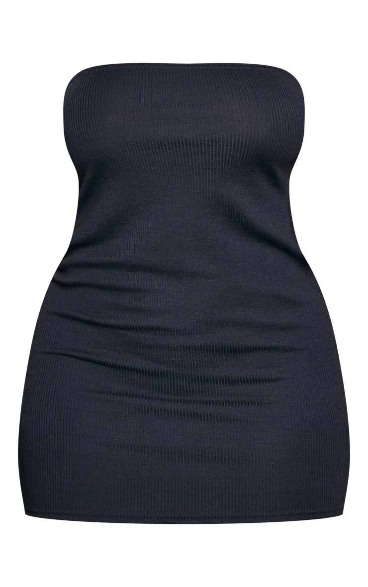 Shape Black Rib Cut Out Back Bodycon Dress 7 Shape Black Rib Cut Out Back Bodycon Dress - Image 5