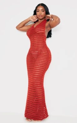 Shape Rust Crochet Knit Halterneck Open Back Maxi Dress 9 Shape Rust Crochet Knit Halterneck Open Back Maxi Dress -Goremje Style ca923e1175762004c10611a6a2dcbf3bfee29a9f cnd5169 3