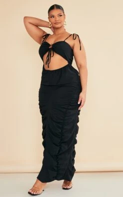 Plus Black Ruched Cut Out Midi Dress -Goremje Style cae548ec2ae56da9c45b416722d9feff7344892c cnc9698 3