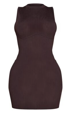 Shape Chocolate Brown Rib Bust Detail Bodycon Dress -Goremje Style cb6d7a18753ff6e2bed77d04a279e74c8e5696f2 cmy0774 6