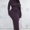 Plus Chocolate Rib Lettuce Hem Long Sleeve Midaxi Dress -Goremje Style cfc86ea0edd83f560d8e72b4ed2ce5aca31eb7f4 cnc2220 1