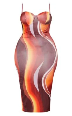 Plus Brown Ombre Stripe Cup Detail Midi Dress -Goremje Style d0cc9d15964b5566af3e719c896ebab1d51f3980 cmr6972 6