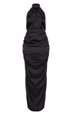 Tall Black Satin Plunge Ruched Maxi Dress 11 Tall Black Satin Plunge Ruched Maxi Dress -Goremje Style d1f553b5d29f86a30acd59899149a4192fc0db0e cne2106 5