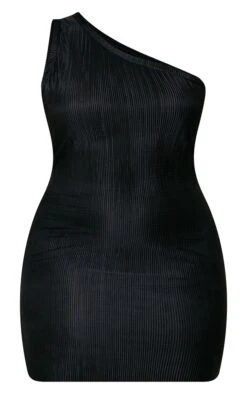 Plus Black One Shoulder Plisse Bodycon Dress -Goremje Style d59d406bf5447418158503d11370fd2aaa4dc4ad cne4176 5