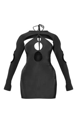 Shape Black Slinky Cut Out Overlay Bodycon Dress -Goremje Style d6ee5fc3e00b1f6ea2cae8b80ca2cc92d0b91cfb cmv2853 6