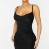 Petite Black Slinky Cowl Neck Dress