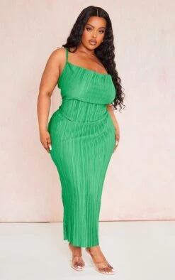 Plus Green Abstract Plisse Strappy Midi Dress 9 Plus Green Abstract Plisse Strappy Midi Dress -Goremje Style d90018961be07cbc0f242c95166384276863fb2c cne5245 3