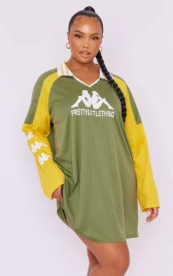 Kappa Plus Khaki Varsity T-shirt Dress -Goremje Style d976a381ae70ce7b7721d6f66cbb1db7c586ec26 cnd8319 5